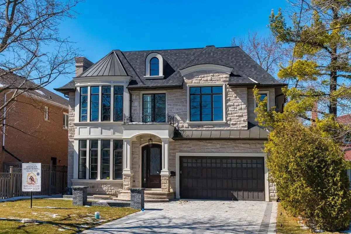 64 Northwood Dr, North York: Curved Iron Staircase, Walnut-Paneled Library and a Coffered Family Room with Marble Fireplace
